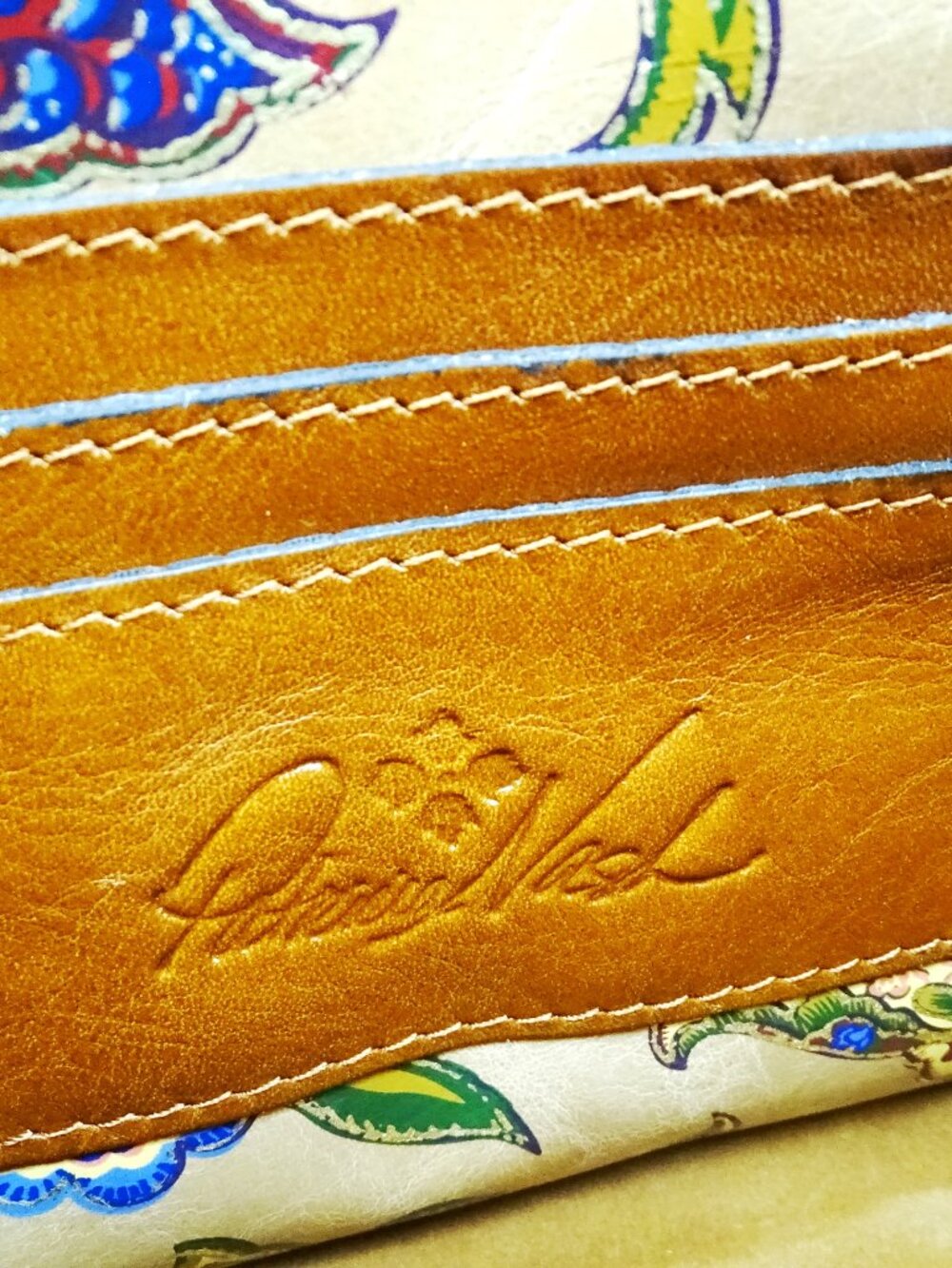 PATRICIA NASH Avellino French Tapestry Color Genuine Leather Crossbody Organizer - Picture 8 of 9